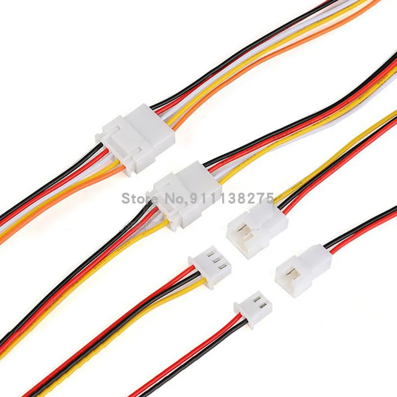 10 Pairs XH2.54 2/3/4/5/6/8 Pin 2.54mm Pitch Wire Cable Connector XH Plug Male/Female Battery Charging Cable 200MM Length 26AWG