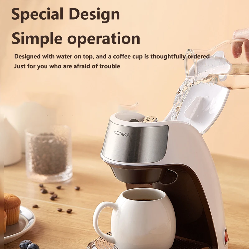 Konka Home Small Portable Coffee Machine Office Tea Brewing Machine Drip Coffee Machine