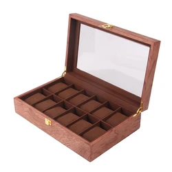 12 Slots Luxury Wooden Watch Box Watch Holder Box Organiser Portable Jewelry Storage Holder For Watches Men Women Gift New