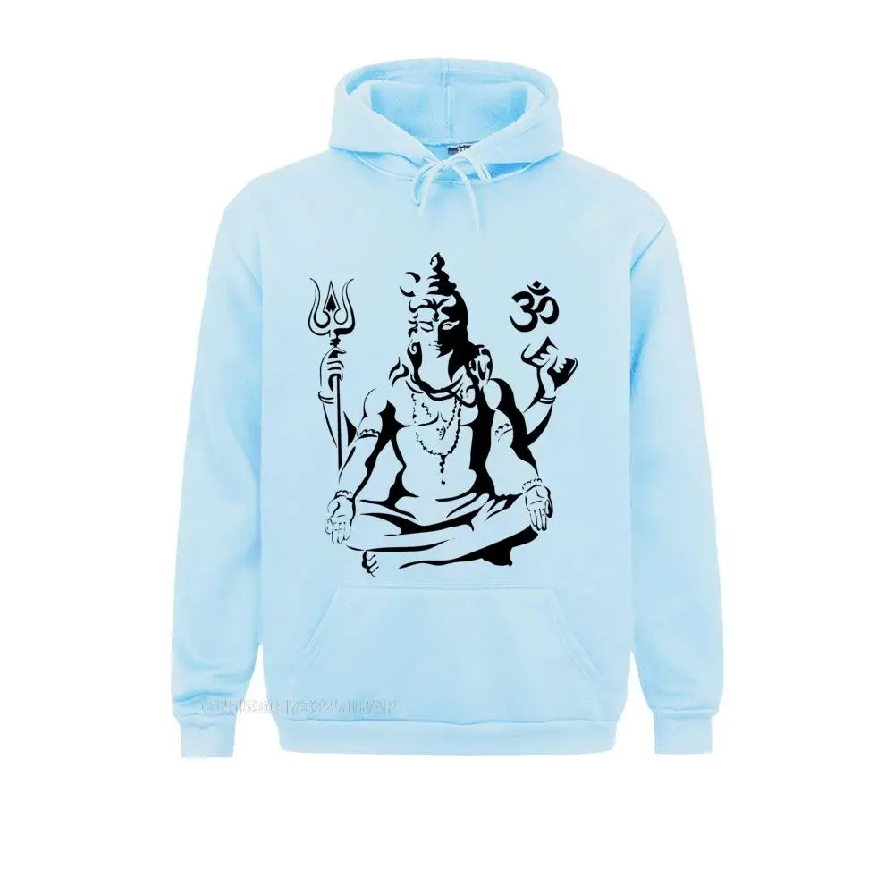 Lord Shiva croquis sweat à capuche hommes à manches longues élégant col rond coton vêtements voyage Harajuku sweats à capuche pour hommes