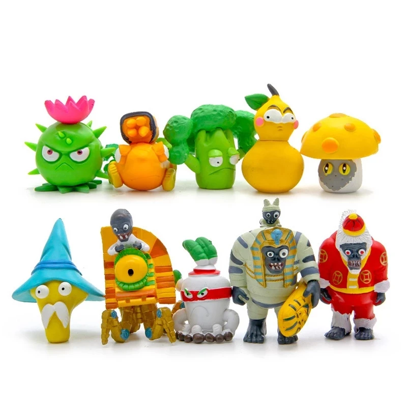 8 Styles 10pcs/lot PVZ Plants vs Zombies Figures Kids Toys 3-8cm PVZ Plants + Zombies PVC Action Figure Collection Model Toy