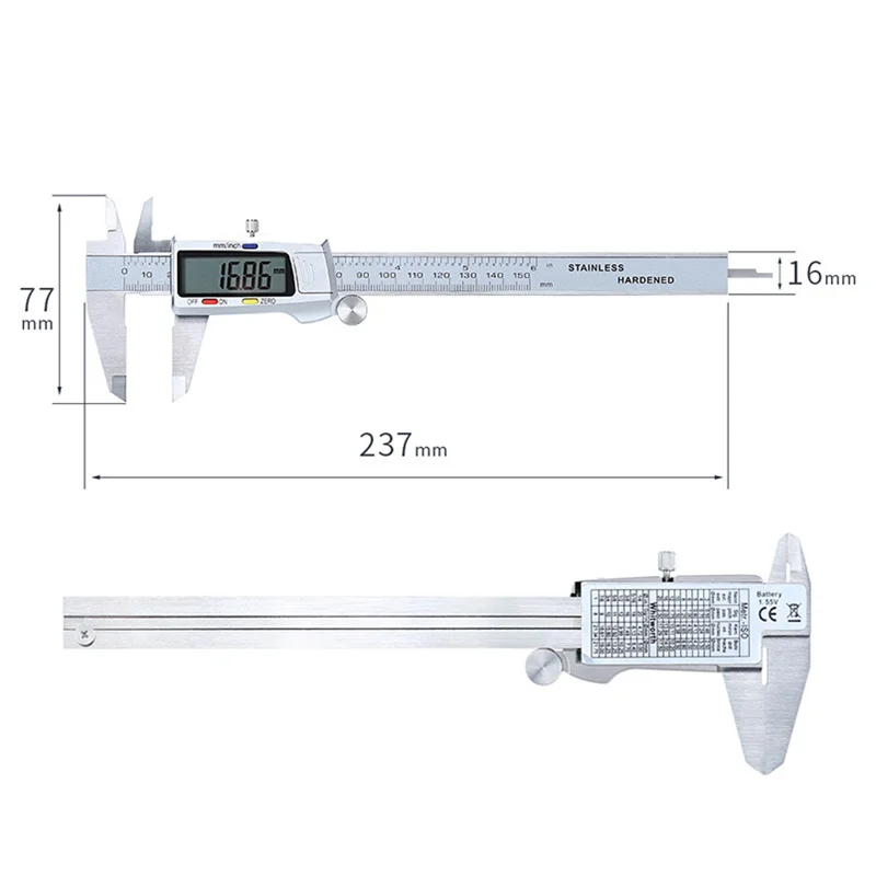 Measuring Tool Stainless Steel Digital Caliper 6 \