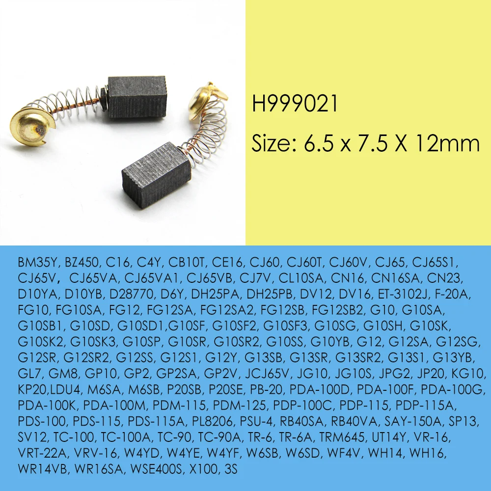 TASP 5 Pairs 999-021 6.5x7.5x12mm Carbon Brushes Replacement Hitachi 999021 for G10 12SR2 GP2 P20SB CE16SA CN16SA D10YB