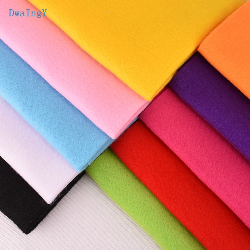 10pcs/lot 1.5mm Thickness Non Woven Felt Fabric Polyester Soft Felt  Home Decoration Pattern Bundle For DIY Sewing Dolls Crafts