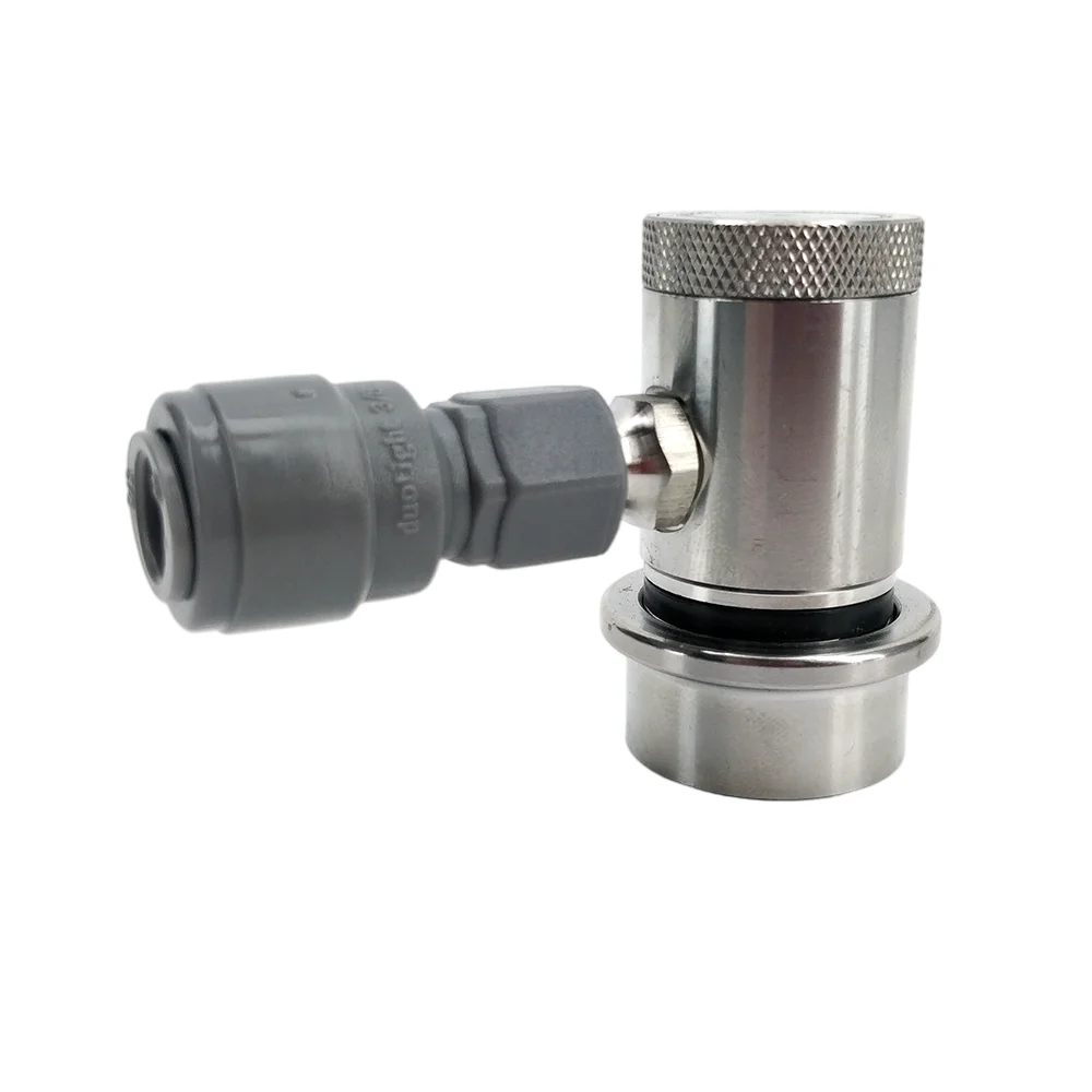 KegLand  Machined Stainless  Ball Lock Disconnect - MFL  Threaded (BLACK/LIQUID)