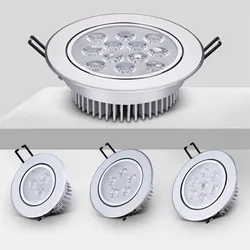 Luz descendente LED redonda y regulable para interiores, lámpara de techo COB integrada de 3W, 6W, 10W, 14W, 18W y 24W, iluminación de ac85-265V