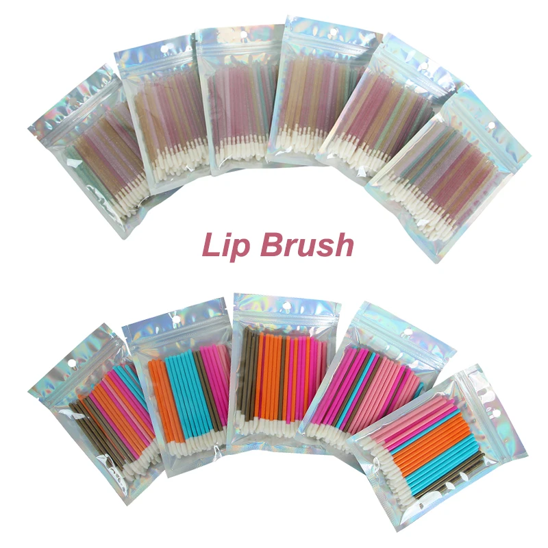50 個使い捨てマスカラワンドカラフルなマイクロ眉毛/まつげブラシ Sooplies グリッターリップアプリケーターワンドメイクアップ化粧品ツール