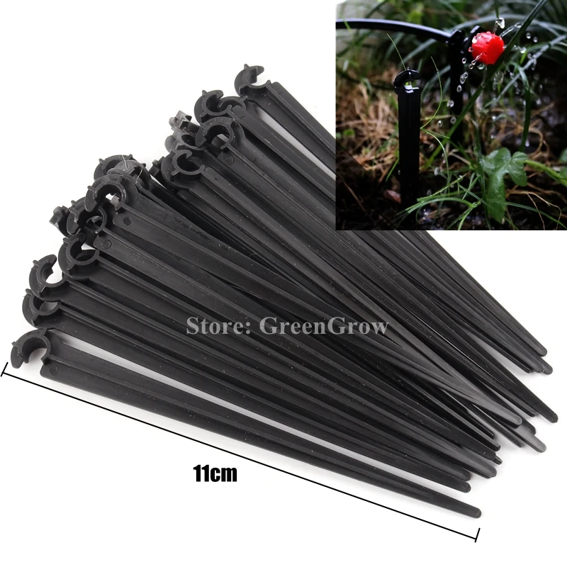 

300/500pcs length 11cm 4/7mm Hose Bracket Home Garden Drip Irrigation Pipe Support Fixed Stems Holder C-Type Hose Fixed Clamp