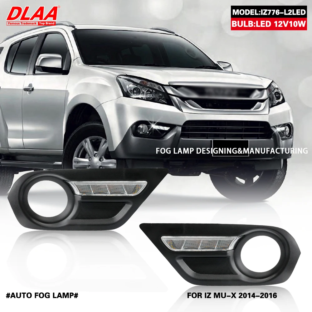 DLAA For MUX 2014 2015 2016 Front Fog Lights Car Styling Spot Light Fog Lamps With Switch