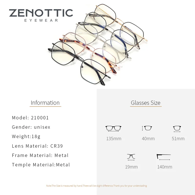 نظارات كمبيوتر معدنية مضادة للأشعة الزرقاء من ZENOTTIC للرجال بإطار مسدس نظارات بصرية على طراز الأعمال وقصر النظر نظارات للألعاب