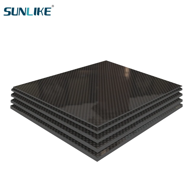 0.25-2.5MM 500mm X500mm 100% Pure 3K Carbon Fiber Plate Panel Sheets Board Fiberic High Composite Hardness Material for RC Model