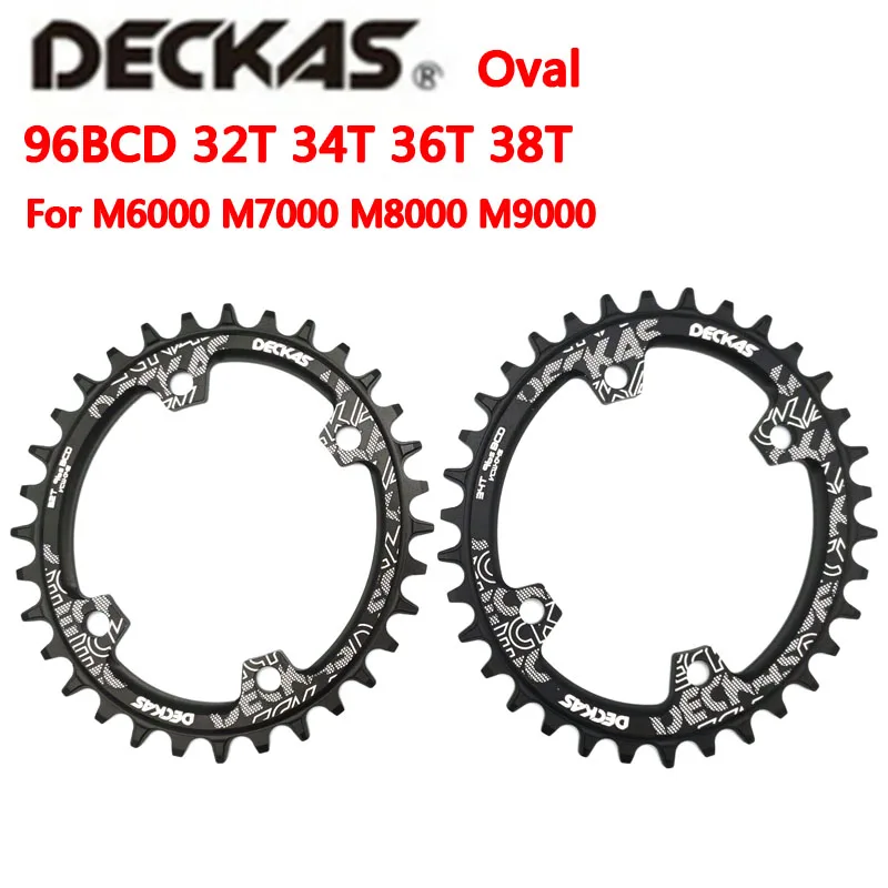 Deckas Oval 96BCD Chainring MTB Mountain 96BCDS Bike Bicycle 32T 34T 36T 38T Crown Tooth Plate Parts For M7000 M8000 M4100 M5100