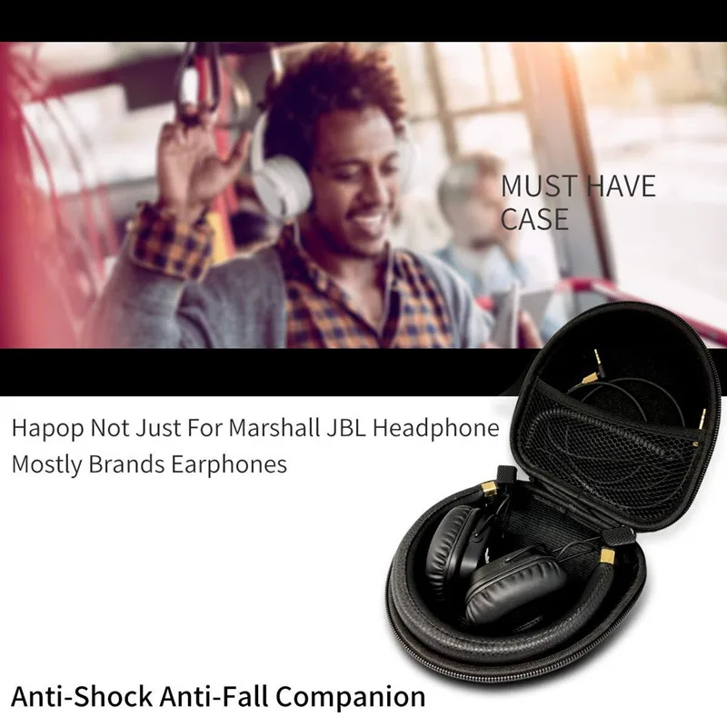 Cứng Xách cho Marshall Monitor MIDanc LỚN III Bluetooth Trên-Tai Nghe Nhét Tai Cứng bền 23 AugZ7