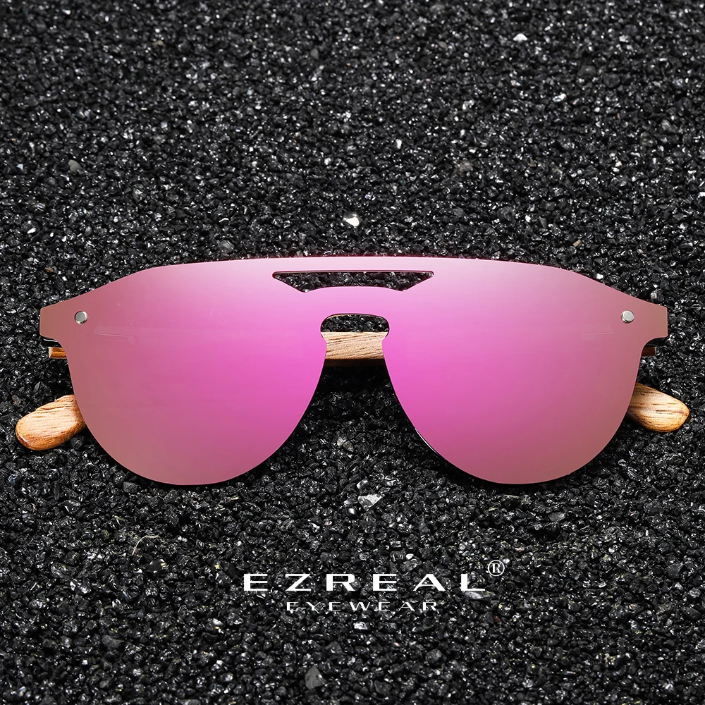 

EZREAL Polarized Zebra Wood Sunglasses Men Square Women Sun Glasses UV400 Oculos Gafas Oculos de sol masculino