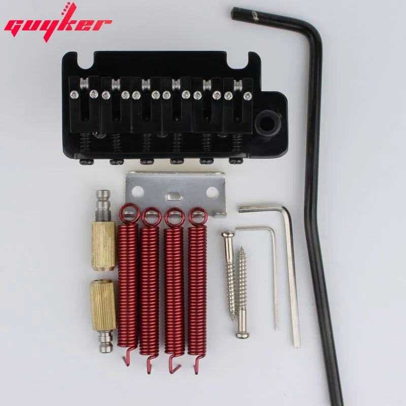 

1 Set GUYKER Electric Guitar Tremolo Bridge Tremolo System Brass Saddle & Brass base & spring BS2 Black