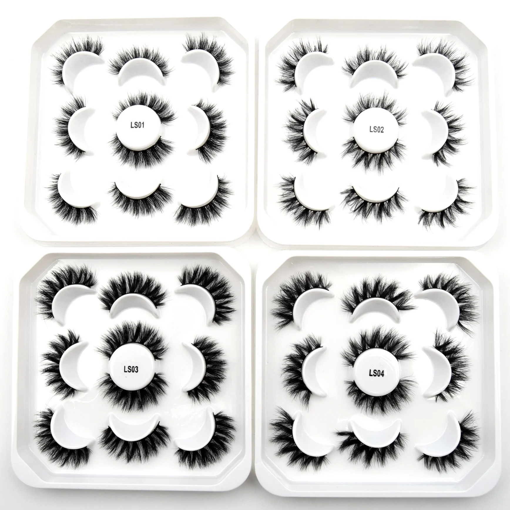 Visofree 5 pairs 3D Faux Mink Lashes Fluffy Soft Wispy Volume Natural long False Eyelashes Eye Lashes Reusable Eyelashs Makeup