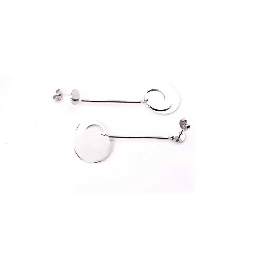 LUXUSTEEL Round Shape Drop Earrings Stainless Steel Gold Color Dangle Jewelry Women Fashion Accessories Wholesale Party