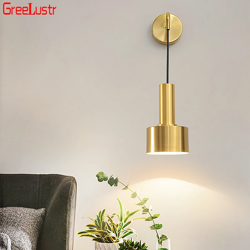 lampada de parede led luzes iluminacao interior sala estar quarto cabeceira arandela criativo tv fundo moderno e minimalista ouro 01