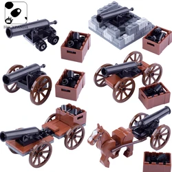 WWII Military Soldiers Gun Accessories Building Blocks Medieval Pirate Boat Cannon Artillery Shell Model Army Weapons Toys Boy