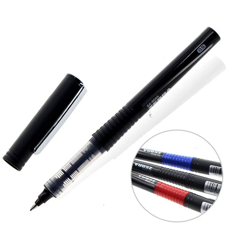 1PCS ZEBRA SX-60 Straight Liquid Silver Snake Gel Pen C JB1 Signature Pen 0.5mm Smooth Writing Office Business