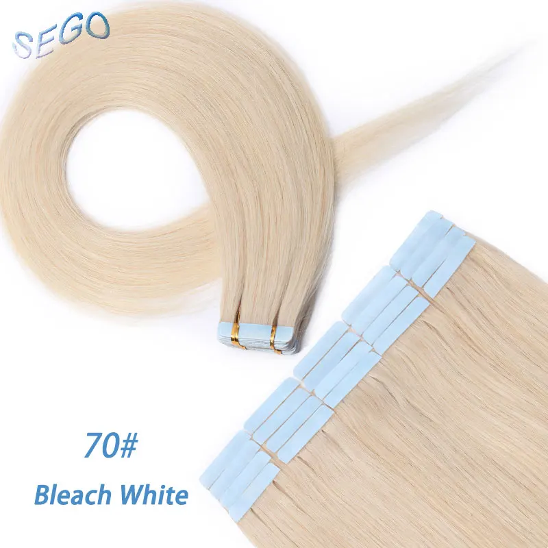 SEGO 2,5 g/Stück, gerade Tape-In-Haarverlängerungen, Echthaar, Skin Weft Tape Hair, nahtlos, unsichtbar, doppelseitiges Klebeband, 20 Stück – Detail 16