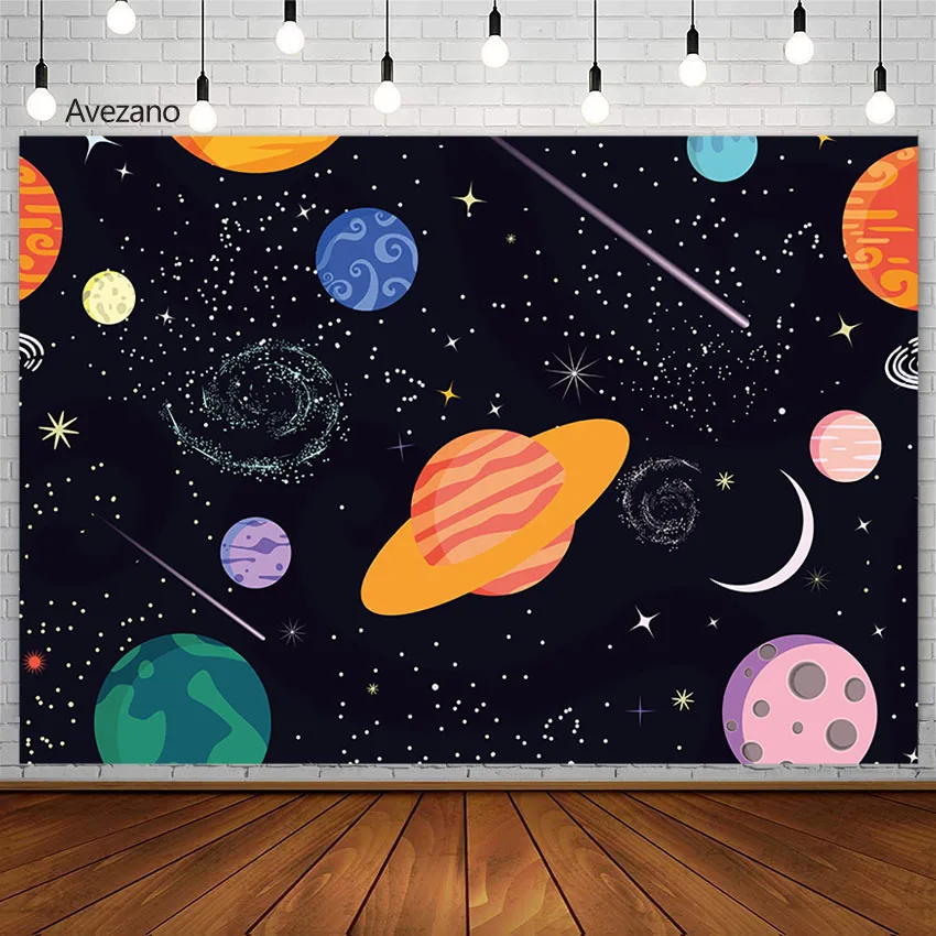 خلفيات أفزانو للفضاء صورة بوي عيد ميلاد مرسوم عليها كوكب رائد الفضاء خلفية للتصوير الفوتوغرافي لصور استوديو الديكور الدعائم