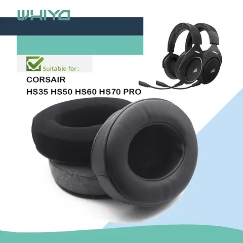 CORSAIR HS35 HS50 HS60 HS70 PRO 헤드셋 쿠션 커버 범퍼 패드용 Whiyo 소프트 벨벳 교체용 이어패드