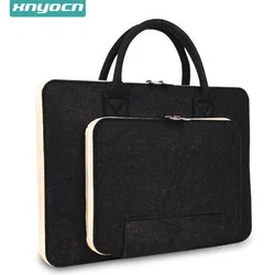 Wool Felt Laptop Sleeve Bag 11-15 Inch Briefcase Hand Bags for IPAD Macbook Pro Notebook Wear-resistant Notebook Liner Package