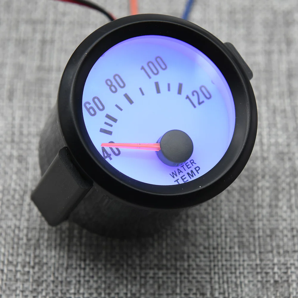 52MM Blue LED Backlight 40~120 Celsius Water Temperature Racing Gauge Car Water Temp Joint Pipe Sensor Radiator Customized
