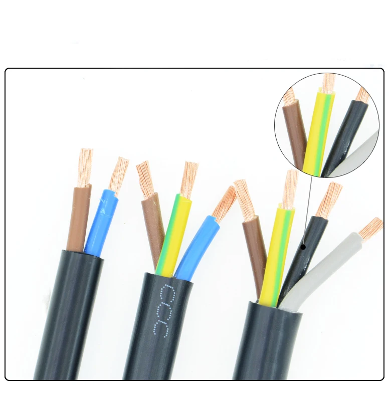 

10M 0.5 0.75 1.5 2.5 Square 2 Core RVV Audio PVC cable Pure copper signal wire electrical cables