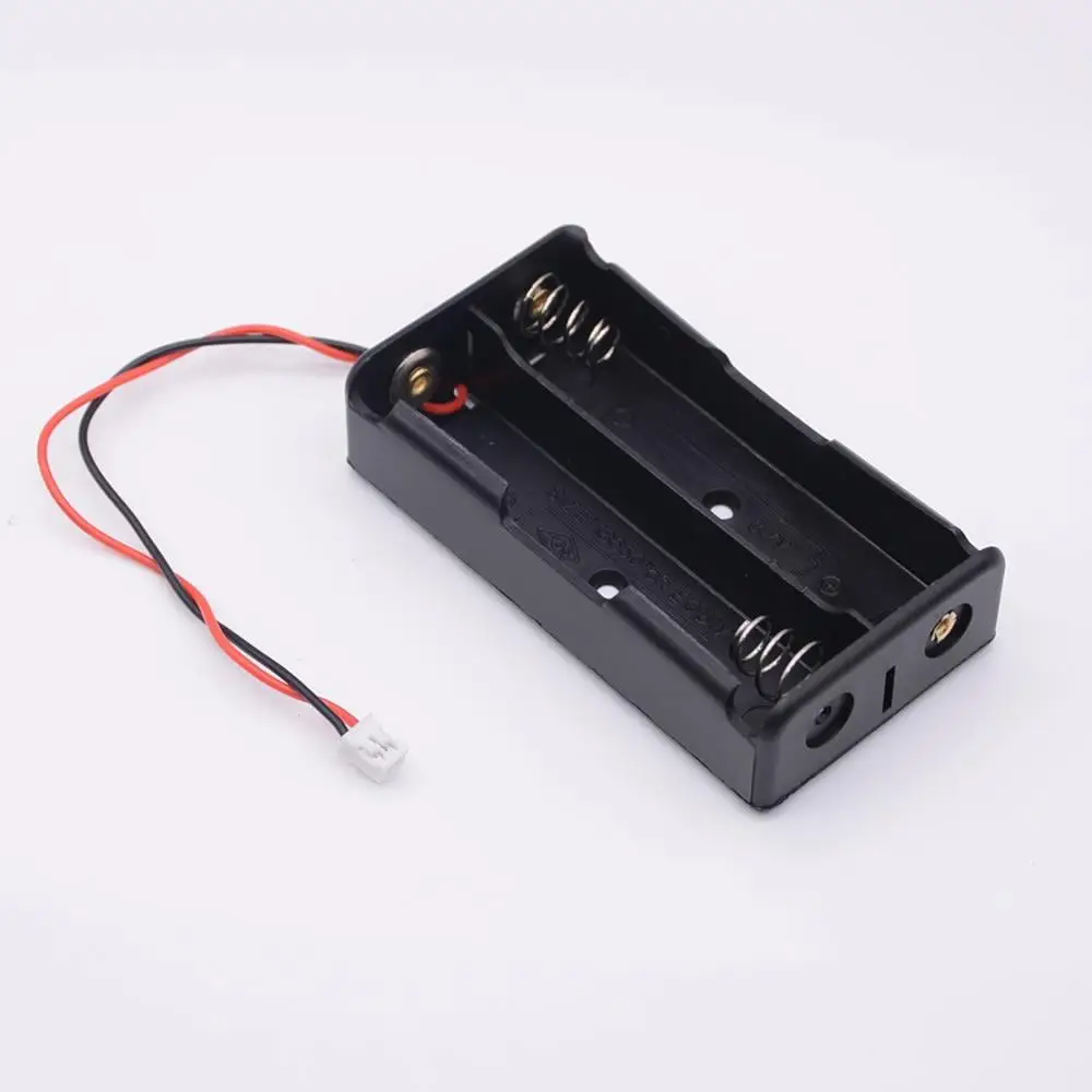 500pcs/lot Plastic Battery Holder Case 2 Slots For 2 x 18650 7.4V Batteries Storage Box Shell With PH2.0-2P Plug Terminal Line