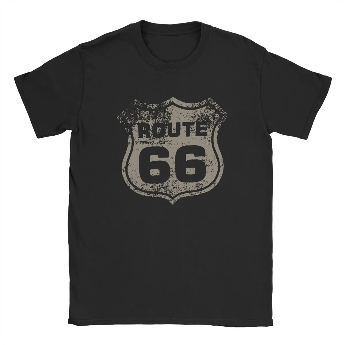 Creative U.S. Route 66 T-Shirts for Men Crewneck Cotton T Shirts America Highway Short Sleeve Tees Plus Size Clothes