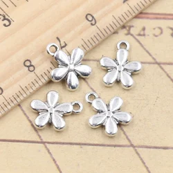 30pcs Charms Flower  13x11mm Tibetan Silver Color Pendants Antique Jewelry Making DIY Handmade Craft