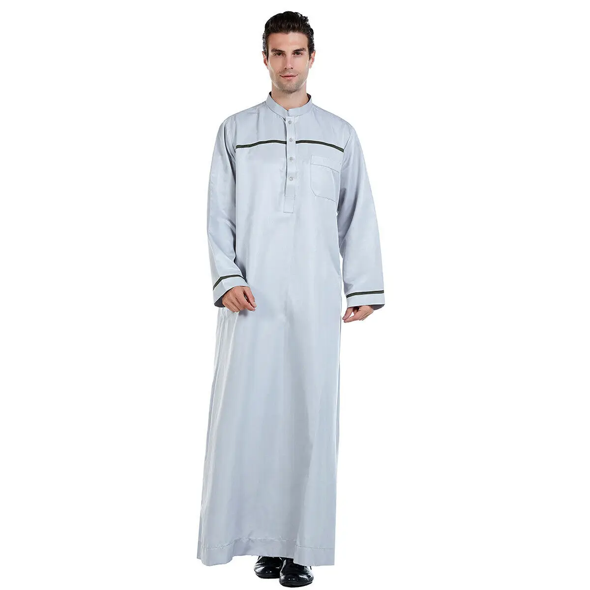 Men Saudi Style Thobe Thoub Dishdasha Islamic Arabic Kaftan Abaya Robe Dress Dubai Middle East Clothing Eid Ramadan Traditional