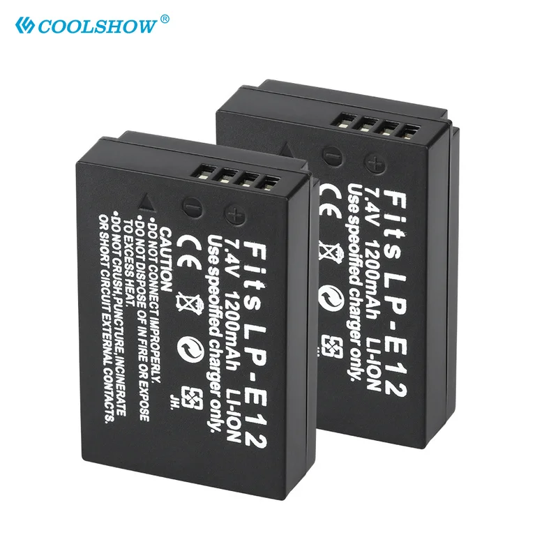 Batterie Per Foto/Videocamera LP-E12 LPE12 LP E12 PER Canon Rebel SL1 100D BACIO X7 EOS-M EOS M M2 EOS M10 M50 M100 1200mAh Batterie