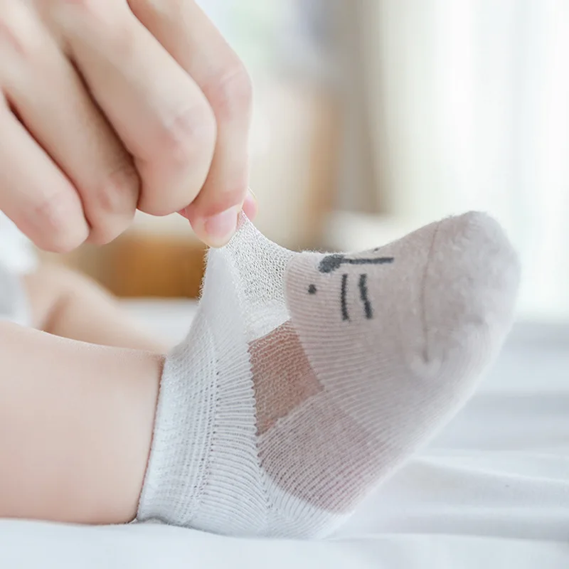 1 Pair 6~12 Monthes Old Baby Short Sock Breathable Newborn Boy Girl Ankle Socks Infant Baby Summer Silk Cotton Fabric Sock