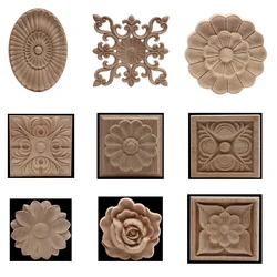 European Antique Retro Carved Wood Applique Wood Mouldings Wood Decal Onlay Long Oval Rose Wooden Cabinet Furniture Corner NEW