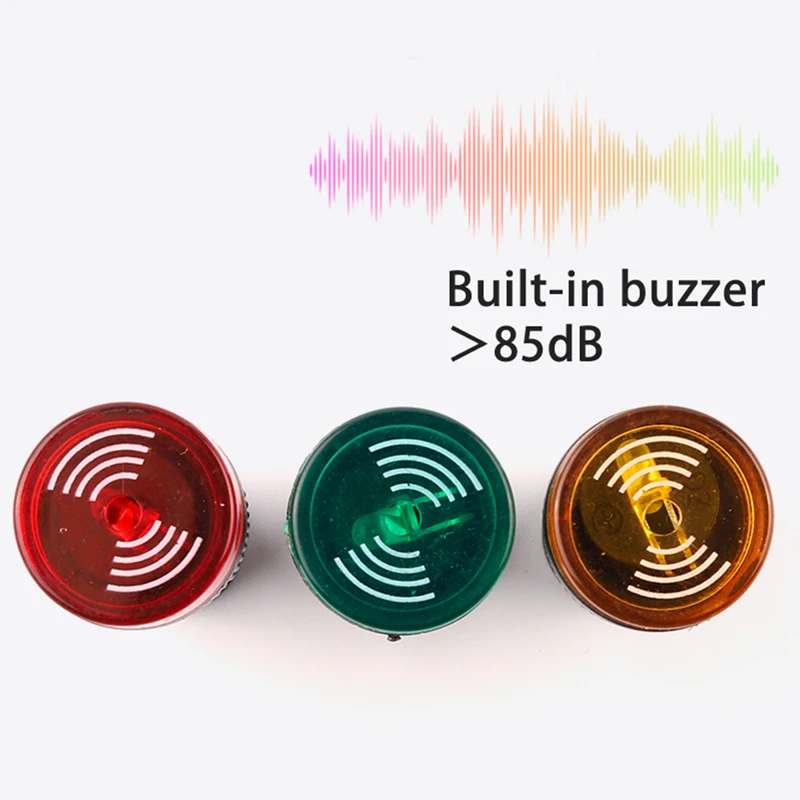 AD16-16SM 16mm buzzer 12V 24V 110V 220V 380V Flash Signal Light Red LED Active Buzzer Beep Alarm Indicator Red Green Yellow