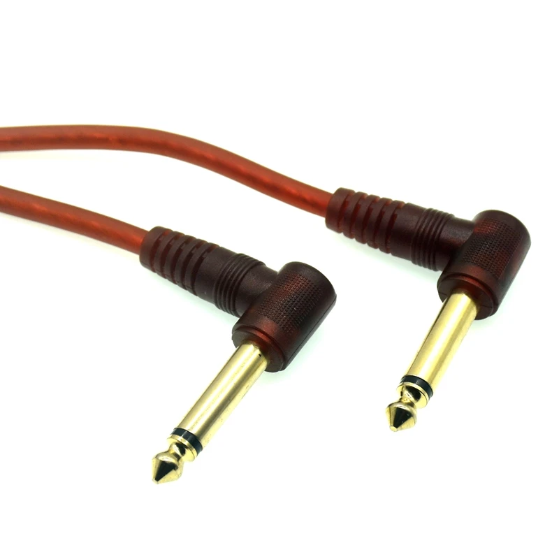 Premium pedał efektów gitarowych kabel krótki kąt prosty 90 stopni Mono Jack 6.3/6.5/6.35/6.35mm Audio kabel krosowy do gitary 1M 3M 5