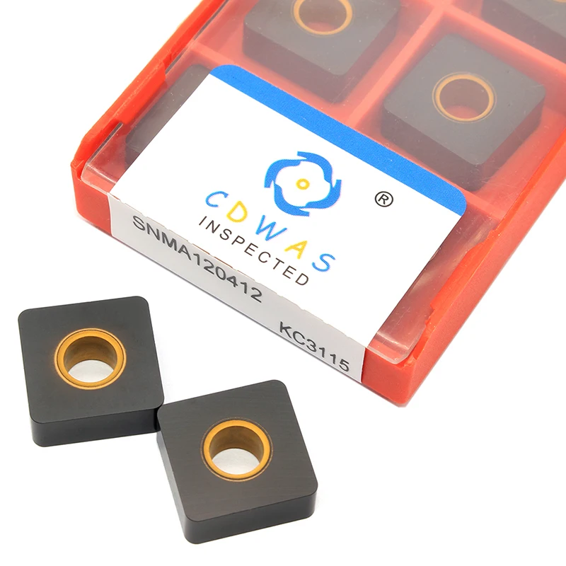 Herramienta de torneado externo SNMA120404 SNMA120408 SNMA120412 KC3115, insertos de carburo plano, herramientas de torno de alta calidad para hierro fundido, 10 piezas