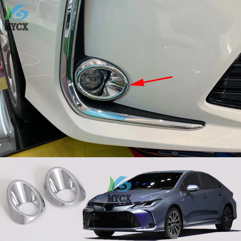 2PCS For Toyota Corolla E210 Sedan 2019 2020 Car Styling ABS Front/Rear Fog Light Lamp Decor Cover Trim 2pcs Auto Accessories