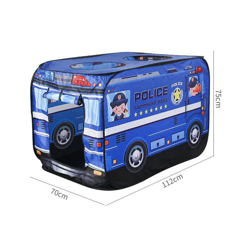 1pc Game House Play Tent Fire Truck Police Bus Foldable Pop Up Toy Playhouse Child Toy Tent Ice Cream Firefighting Model House