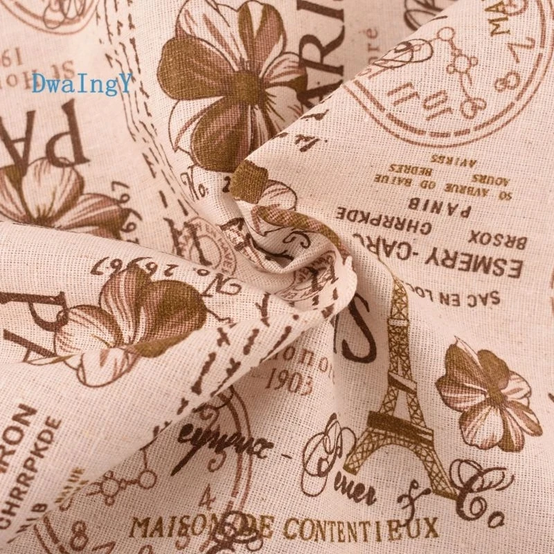 DwaIngY 5 design Printed Cotton Linen Fabric For DIY Sewing Quiltin Sofa Table ,Cloth  Furniture Cover Tissue Cushion  Material