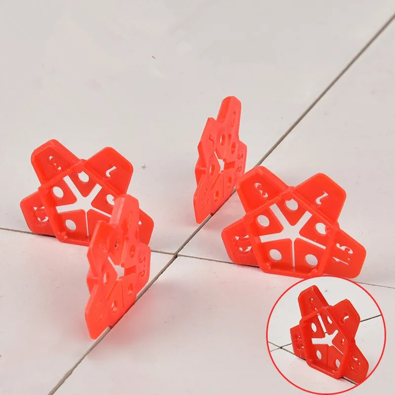 50pcs 5 dimensioni piastrelle da parete rimovibili localizzatore di spazi in ceramica in grado di riciclare il sistema di livellamento delle piastrelle incrociate strumenti di costruzione del pavimento del Gap 2mm 3mm