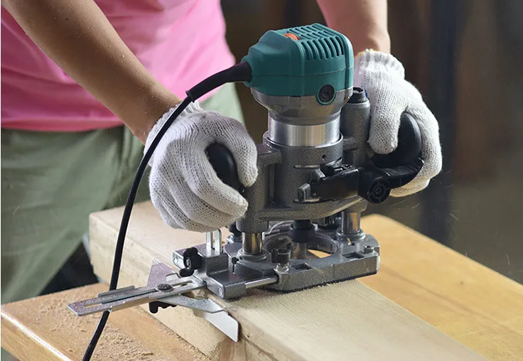 Base de plaina deslocável com bem cavada, portátil, para cortadores de moagem domésticos com kits de ferramentas de carpintaria
