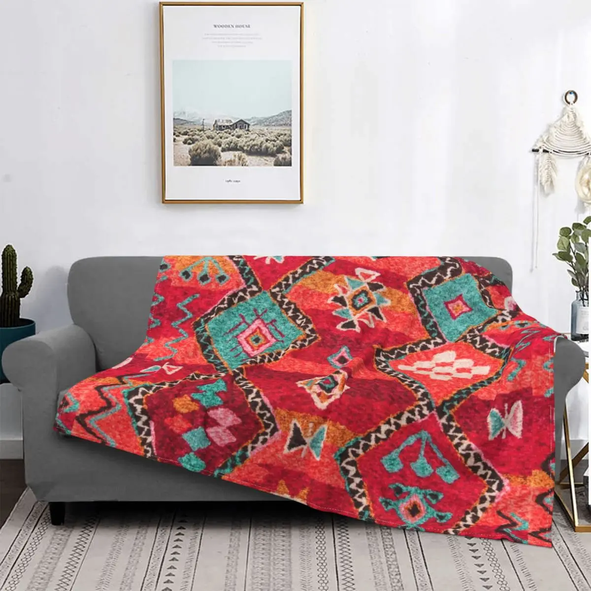 Traditional Colored Anthropologie Bohemian Moroccan Blanket Fleece Printed  Lightweight Throw Blanket for Sofa Travel Bedspreads