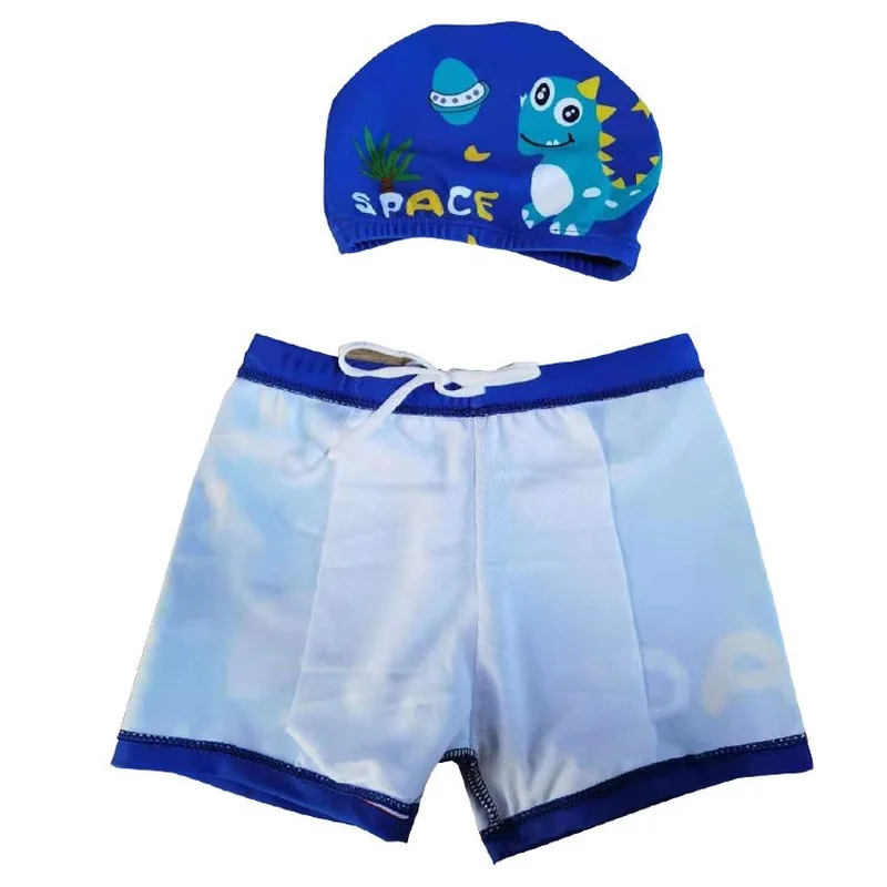 3-14 Years Beach Shorts Shark Swimming Cap Set Boys Swimsuit Trunks Style Boys Bathing Suit Swimwear Summer Swimming Trunks