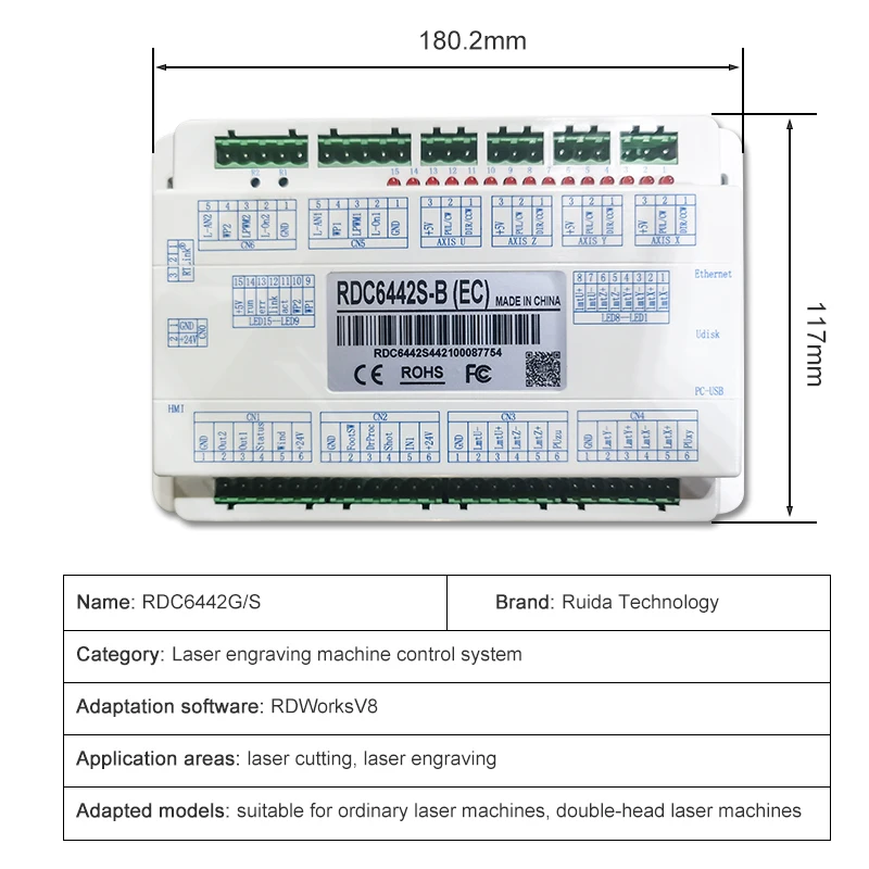 Оригинальный контроллер DSP CO2-лазера Ruida RDC6442G 6442S для станка для лазерной гравировки и резки CO2, запасные части для лазера