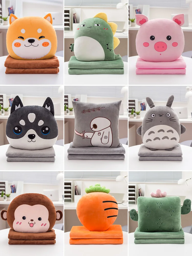 Pillow quilt dual-use pillow folding air conditioning blanket car interior cushion pillow three-in-one office nap artifact