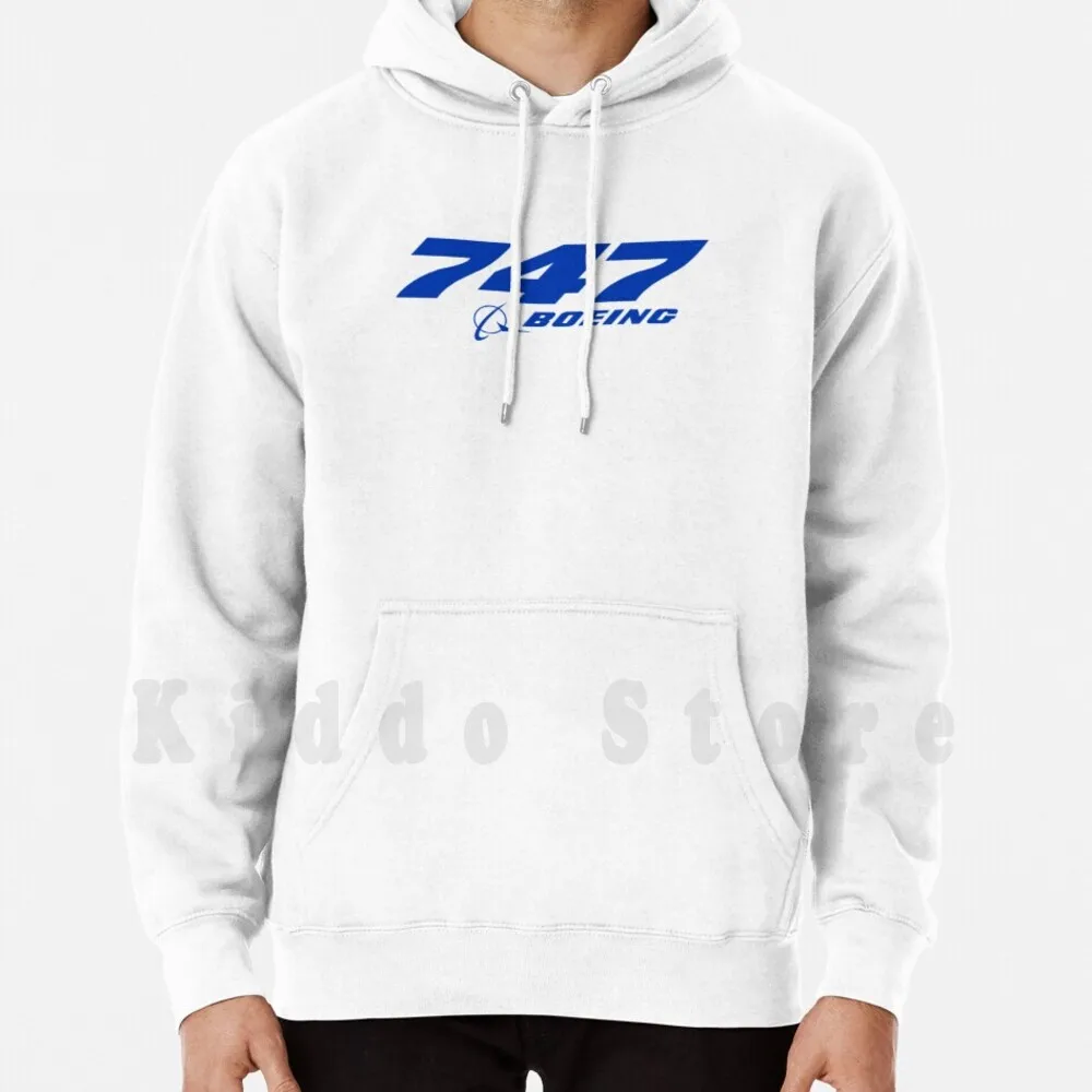 Boeing 747 Logo Hoodie Long Sleeve Boeing 747 Boeing747 Civil Aviation Airplane Flight Airplane Vehicle